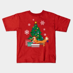 Catdog Around The Christmas Tree Kids T-Shirt